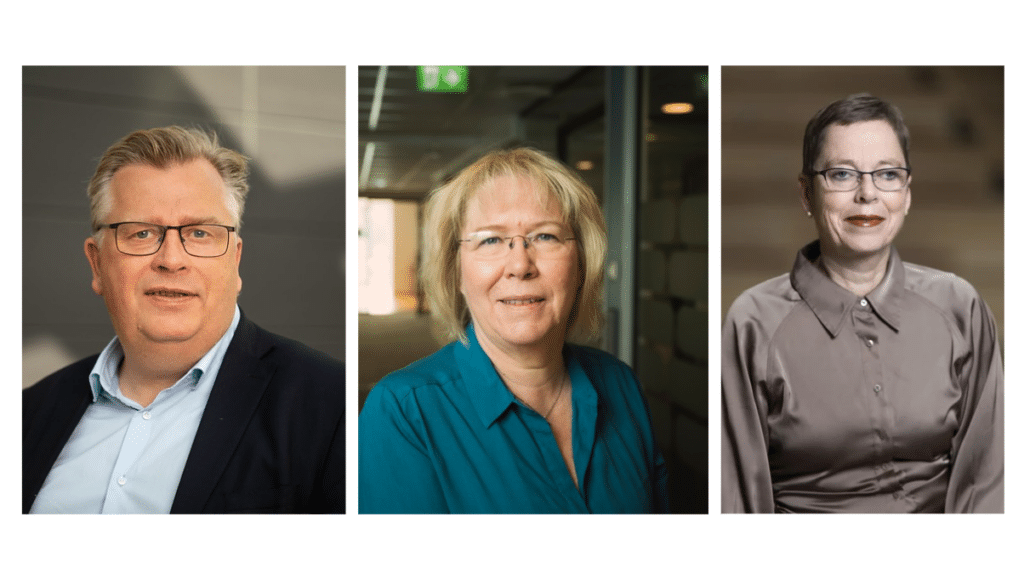 Profilbilder av Atle Hamar, Bente Øverli og Mari Velsand.