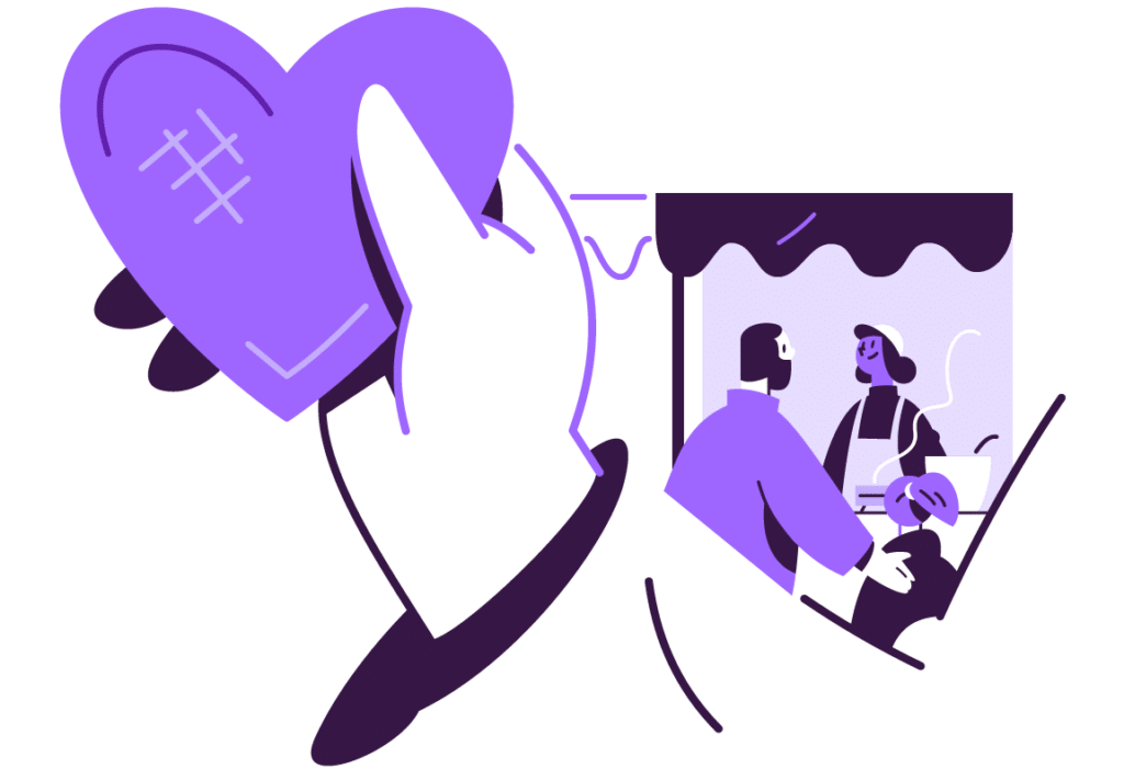 Illustrasjon av frivilligheten. Illustrerer dugnad og sal av vafler.